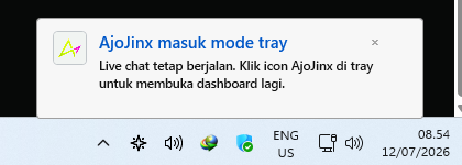 Notifikasi tray AjoJinx